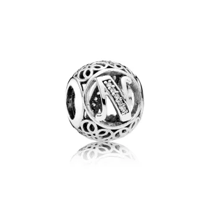 (slika za) PANDORA Vintage obesek črka N - 791858cz