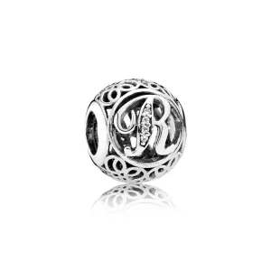 (slika za) PANDORA Vintage obesek črka R - 791862cz