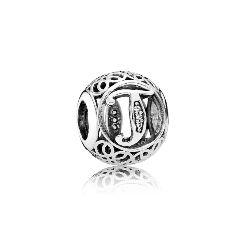 (slika za) PANDORA Vintage obesek črka T - 791864cz - Slika izdelka