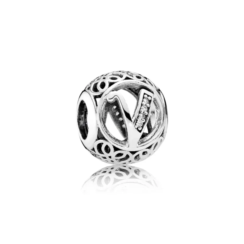 (slika za) PANDORA Vintage obesek črka V - 791866cz - Slika izdelka
