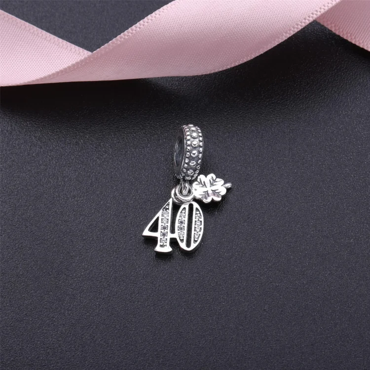 PANDORA viseči obesek 40 let ljubezni, prozoren CZ - 791288CZ
