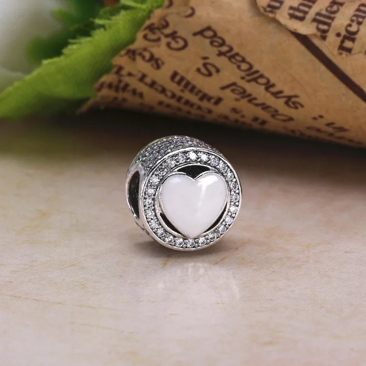 PANDORA Wonderful Love Charm, nežno roza emajl prozoren CZ - 792034CZ