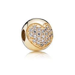 PANDORA Zlata Pavé Heart Clip - 750832CZ