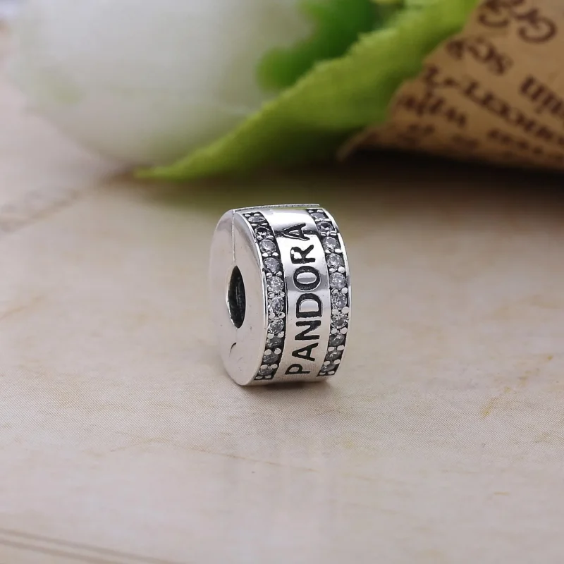 (slika za) Srebrna oznaka Pandora / sponka za logotip - 792056CZ - Ogled 2