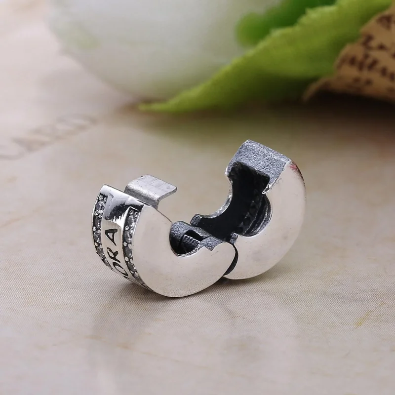 (slika za) Srebrna oznaka Pandora / sponka za logotip - 792056CZ - Ogled 3