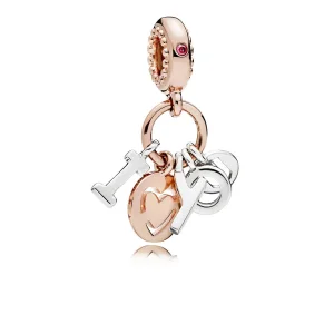 (slika za) Viseči obesek I Love You, PANDORA Rose™ Red CZ - 786596CZR