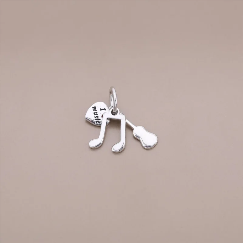 (slika za) Viseči obesek iz rdečega emajla PANDORA I Love Music - 791504EN09 - Ogled 2