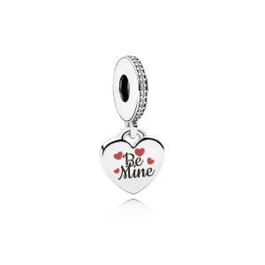 (slika za) Viseči obesek PANDORA Be Mine, bordo in črni emajl - ENG792017CZ_4