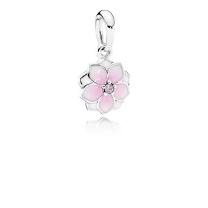 (slika za) Viseči obesek PANDORA Magnolia Bloom Pale Cerise Enamel Pink CZ - 792086PCZ
