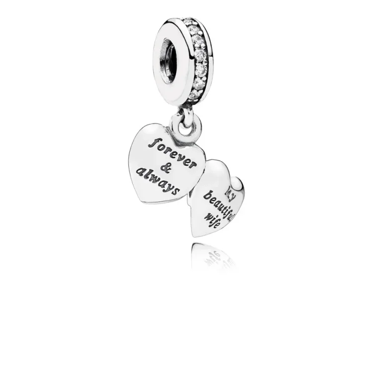 Viseči obesek PANDORA My Beautiful Wife, prozoren CZ - 791524CZ