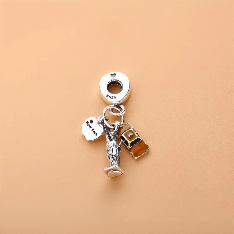 (slika za) Viseči obesek PANDORA New York Highlights, črno-rumeni emajl - 797198ENMX - Ogled 2