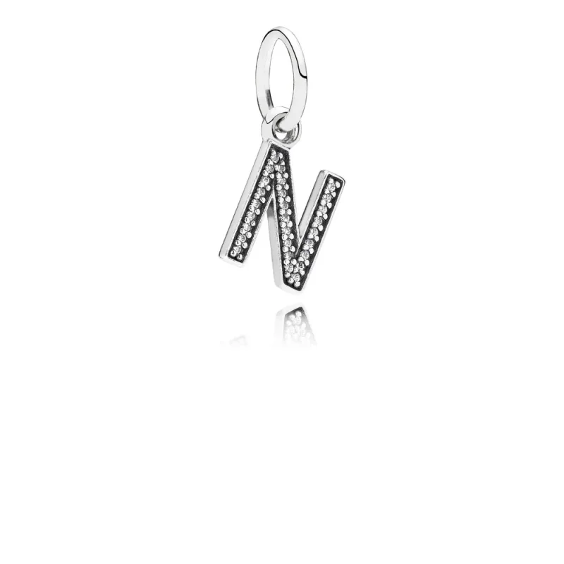 (slika za) Viseči obesek PANDORA črka N - 791326CZ - Slika izdelka
