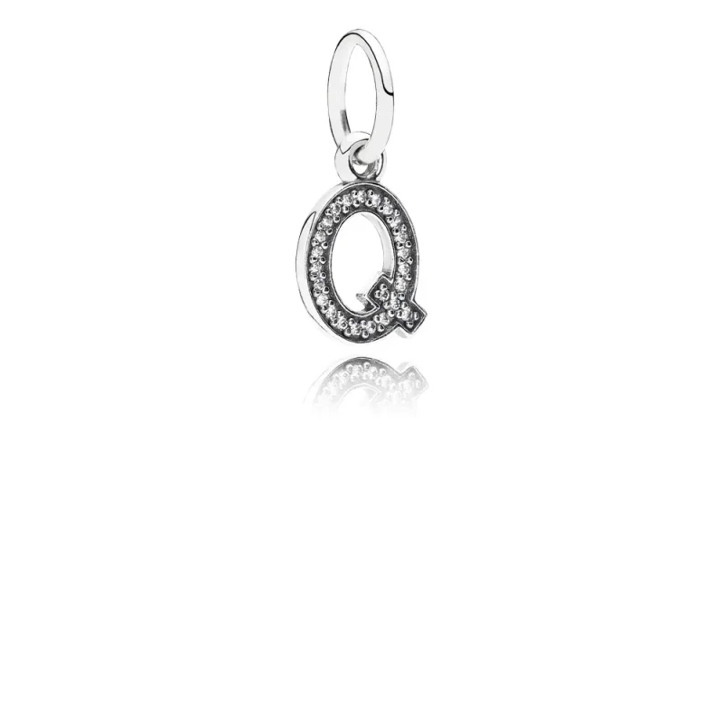 (slika za) Viseči obesek PANDORA črka Q - 791329CZ