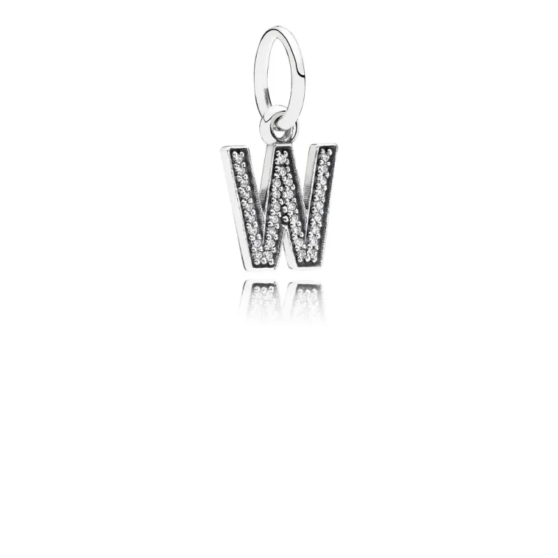 (slika za) Viseči obesek PANDORA črka W - 791335CZ - Slika izdelka