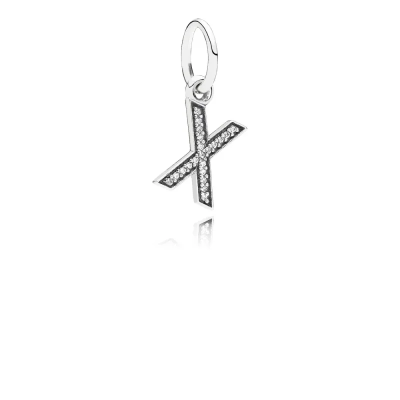 (slika za) Viseči obesek PANDORA črka X - 791336CZ - Slika izdelka