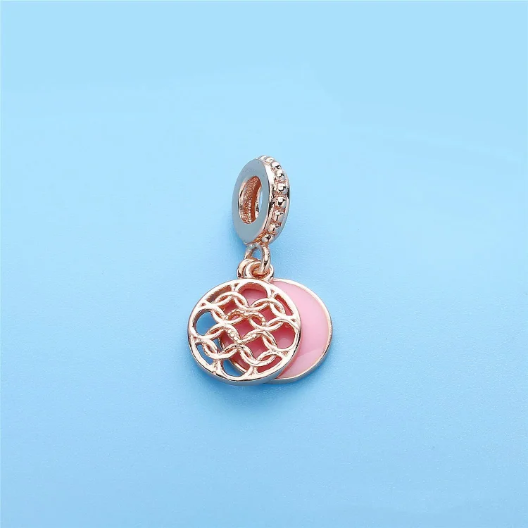 Viseči obesek Vzorec ljubezni, PANDORA Rose™ roza emajl - 787040EN153