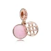 Viseči obesek Vzorec ljubezni, PANDORA Rose™ roza emajl - 787040EN153