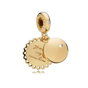 (slika za) Viseči obesek You Are My Sunshine, PANDORA Shine™, prozoren rumen emajl CZ - 767066EN158