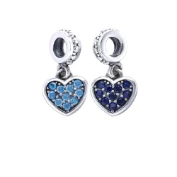 Viseči srček PANDORA Pavé, črni kristal - 791023NCK