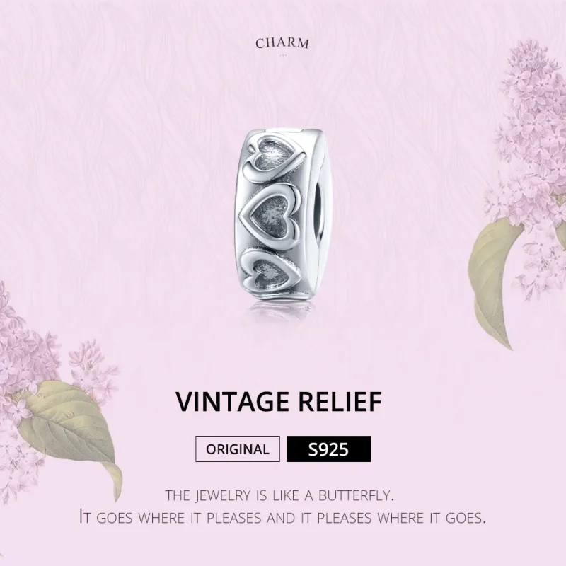 (slika za) Srebrna vintage reliefna sponka Pandora Style - SCC1557 - Ogled 6