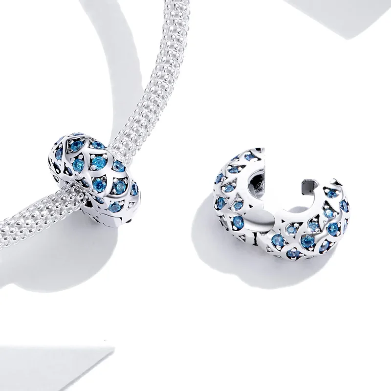 (slika za) Srebrno modra elegantna sponka Pandora Style - SCC1513 - Ogled 4