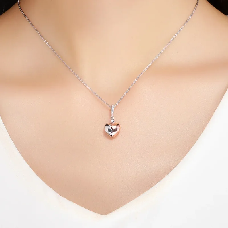 (slika za) Dvobarvni dvobarvni ključ v slogu Pandora v obliki odprtega srca - SCC844 - Ogled 5