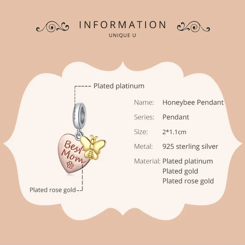 (slika za) Dvobarvni obeski za najboljšo mamo v stilu Pandora - SCC1792 - Ogled 6