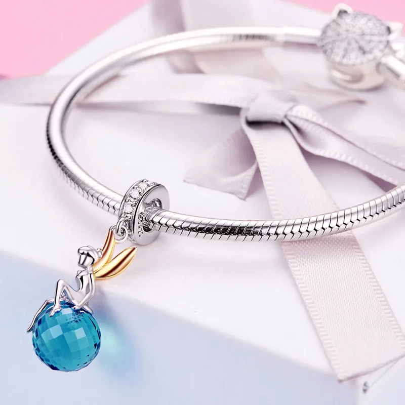 (slika za) Dvobarvni dvobarvni viseči viseči planet Elf v slogu Pandora - BSC056 - Ogled 4