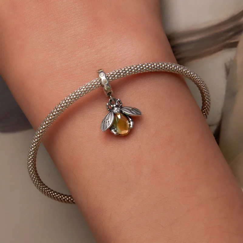 (slika za) Nežne viseče čebele v stilu Pandora - SCC2293 - Ogled 6