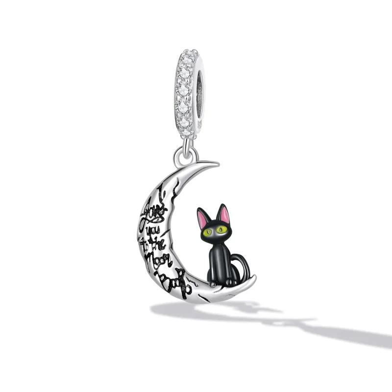 (slika za) Obešček Pandora Style Moon Black Cat - SCC2218 - Ogled 2