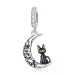 Obešček Pandora Style Moon Black Cat - SCC2218