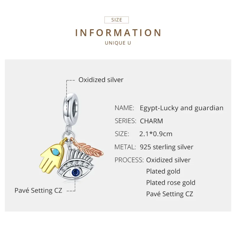 (slika za) Pandora Style Egypt - Lucky Guardian Dangle - SCC1860 - Ogled 6