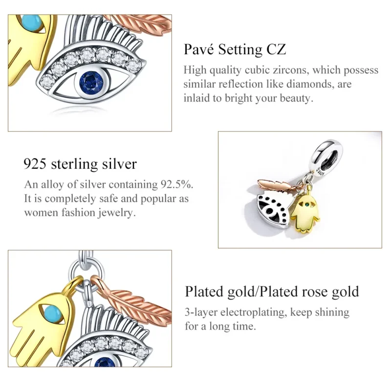 (slika za) Pandora Style Egypt - Lucky Guardian Dangle - SCC1860 - Ogled 7