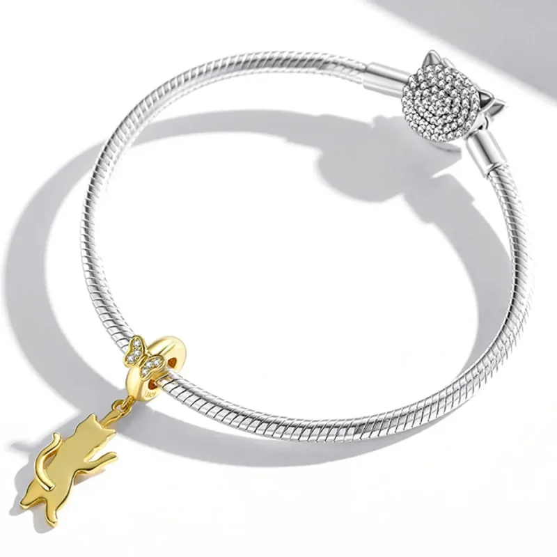 (slika za) Pandora Style Flutter Cat Viseči - SCC2050 - Ogled 3