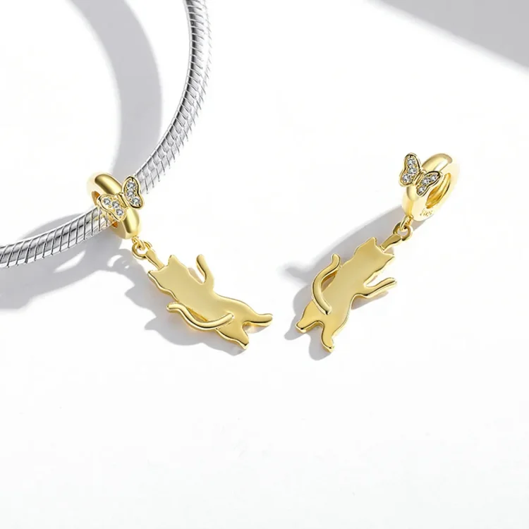 Pandora Style Flutter Cat Viseči - SCC2050