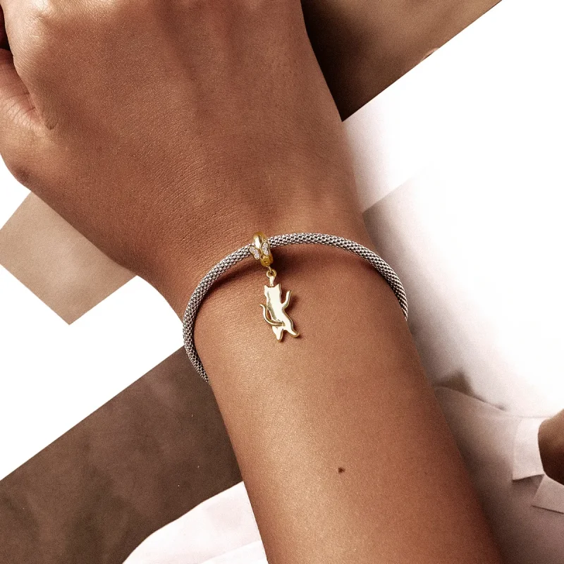 (slika za) Pandora Style Flutter Cat Viseči - SCC2050 - Ogled 5