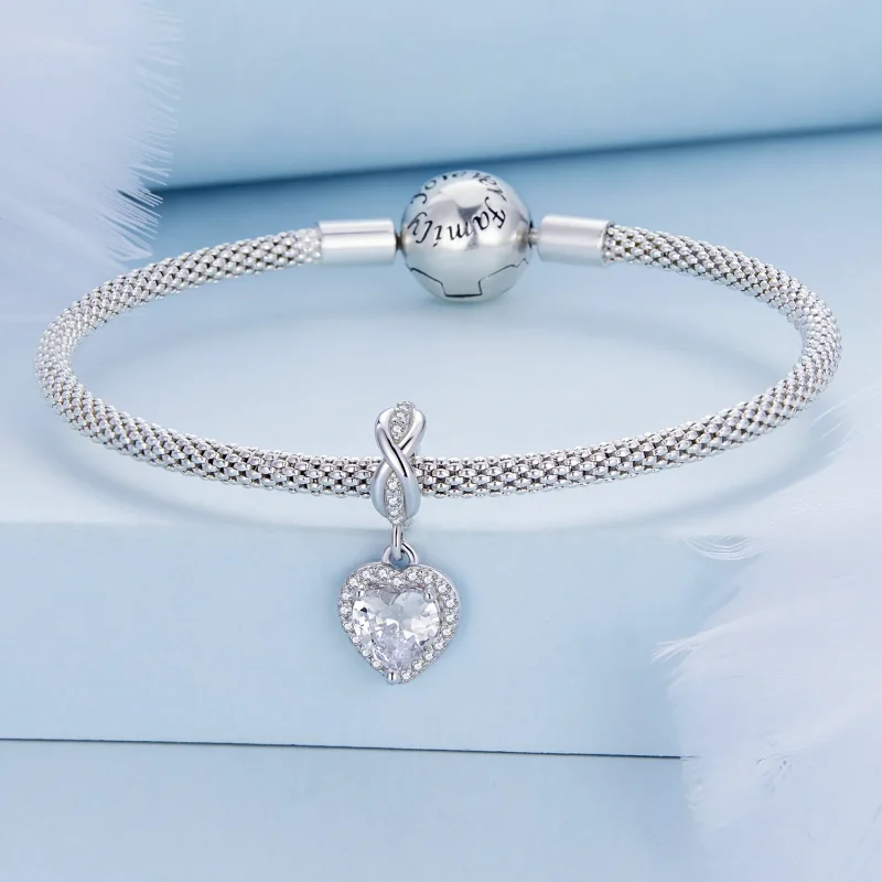 (slika za) Pandora Style Shining Heart Viseči - BSC663 - Ogled 3