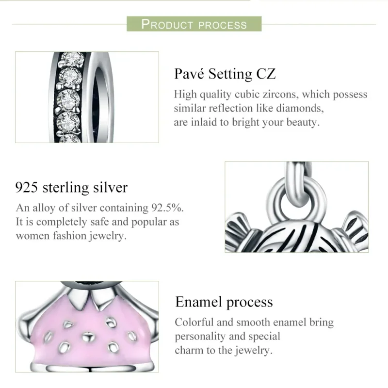 (slika za) Pandora Style Silver Perfect Life Is Sweet Dangle - SCC543 - Ogled 6