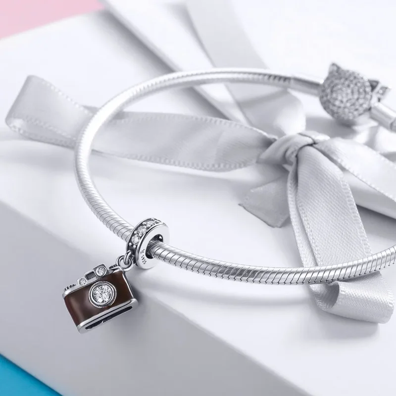 (slika za) Pandora Style Silver Vintage digitalni fotoaparat Viseči - SCC953 - Ogled 3