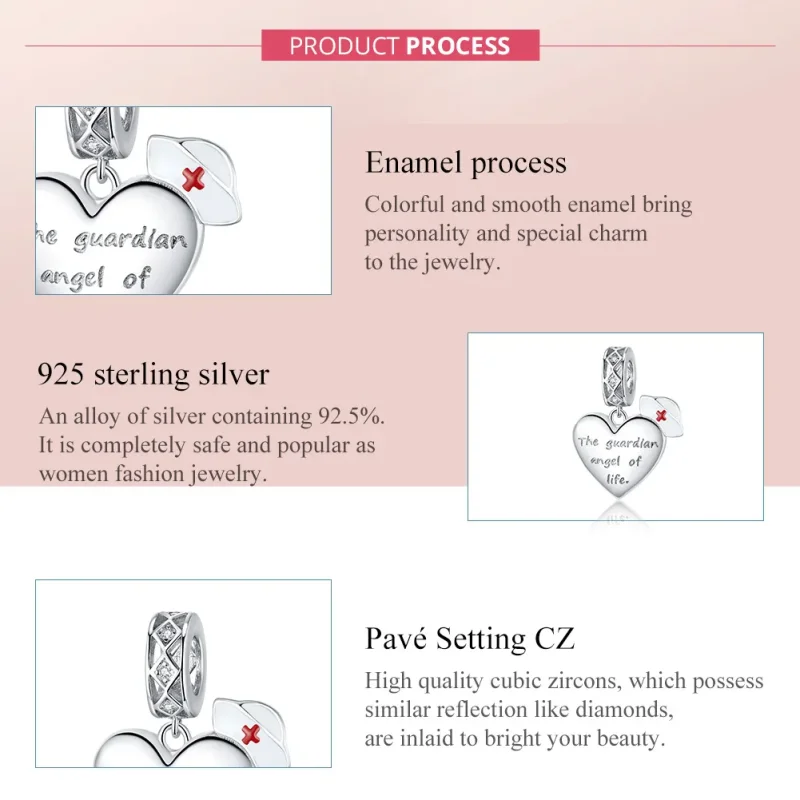 (slika za) Pandora Style Silver Viseči angel varuh življenja - BSC307 - Ogled 7