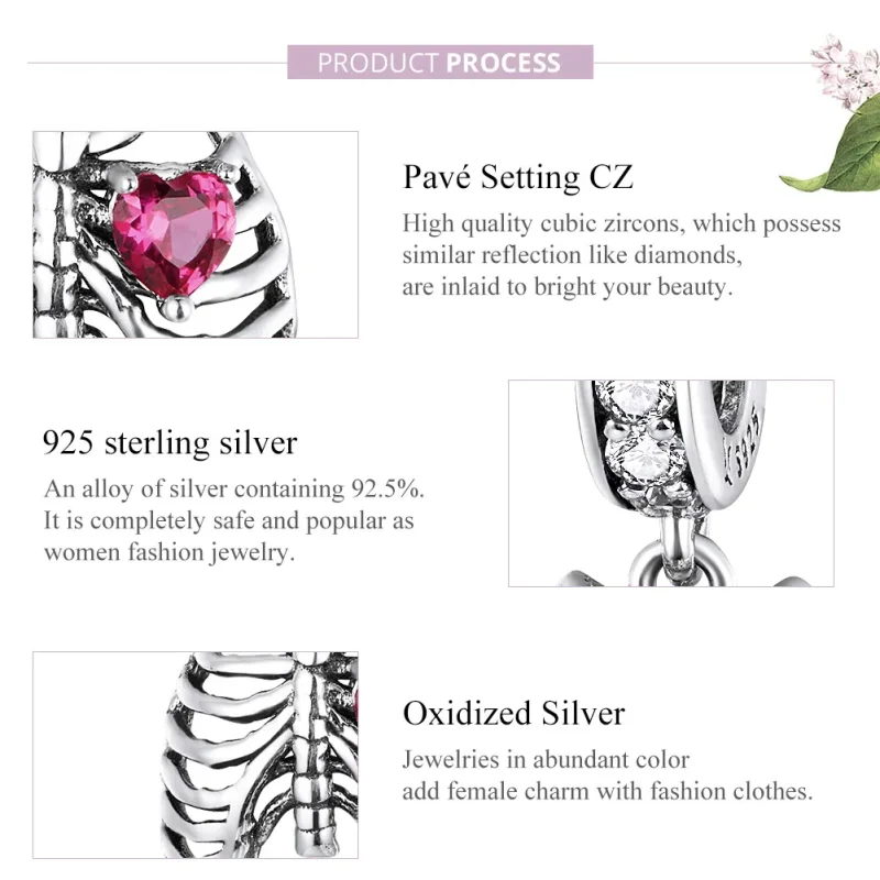 (slika za) Pandora Style Srebrna ljubezenska prisega visečih reber - SCC1459 - Ogled 8