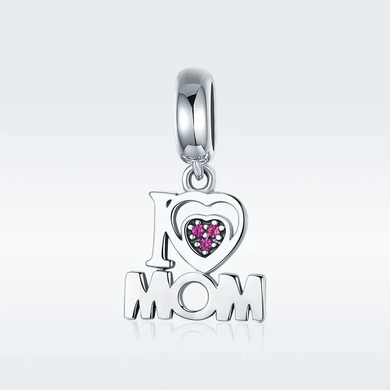 (slika za) Pandora Style Srebrna viseča majica I Love Mom - SCC420 - Ogled 2