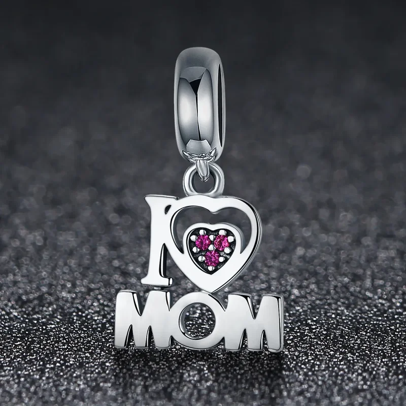 (slika za) Pandora Style Srebrna viseča majica I Love Mom - SCC420 - Ogled 3