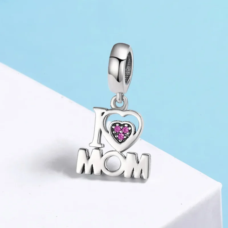 (slika za) Pandora Style Srebrna viseča majica I Love Mom - SCC420 - Ogled 4