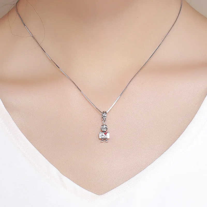 (slika za) Pandora Style Srebrna viseča majica I Love Mom - SCC691 - Ogled 3