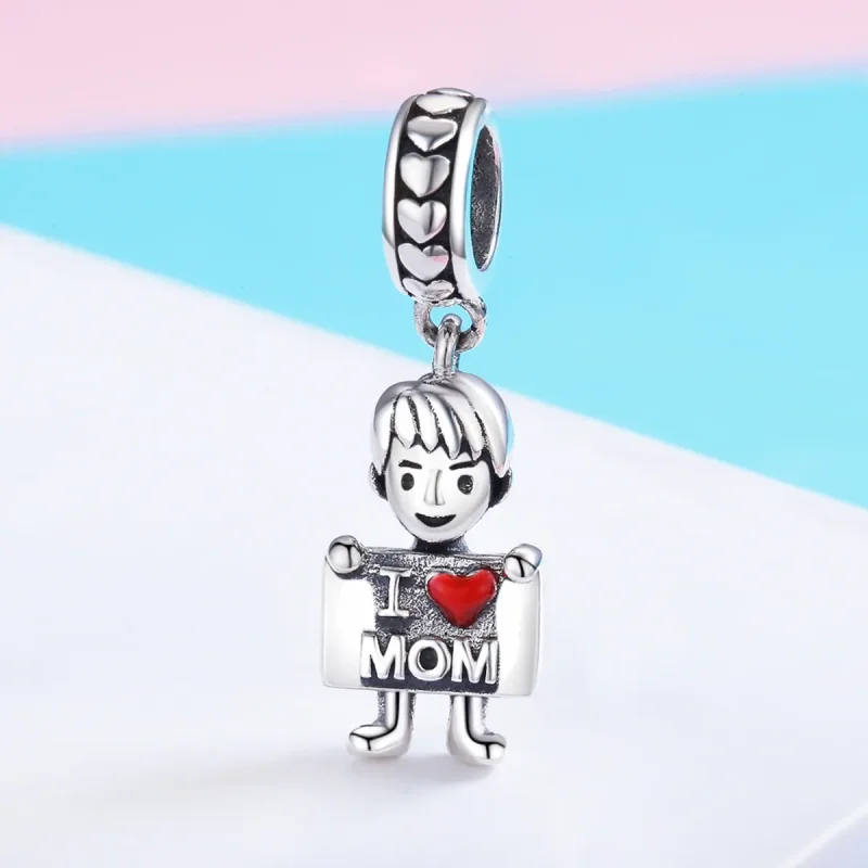 (slika za) Pandora Style Srebrna viseča majica I Love Mom - SCC691 - Ogled 4