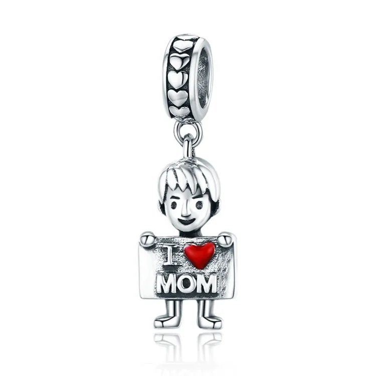 Pandora Style Srebrna viseča majica I Love Mom - SCC691