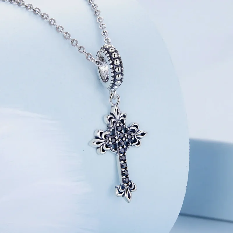 (slika za) Pandora Style Vintage Cross Viseči - BSC669 - Ogled 2