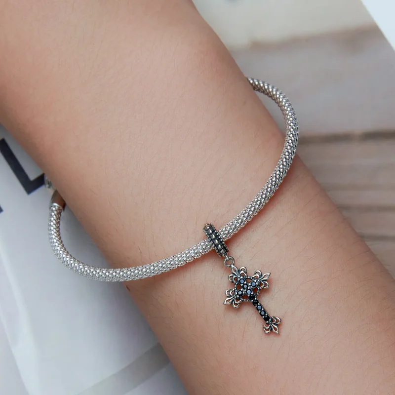 (slika za) Pandora Style Vintage Cross Viseči - BSC669 - Ogled 5