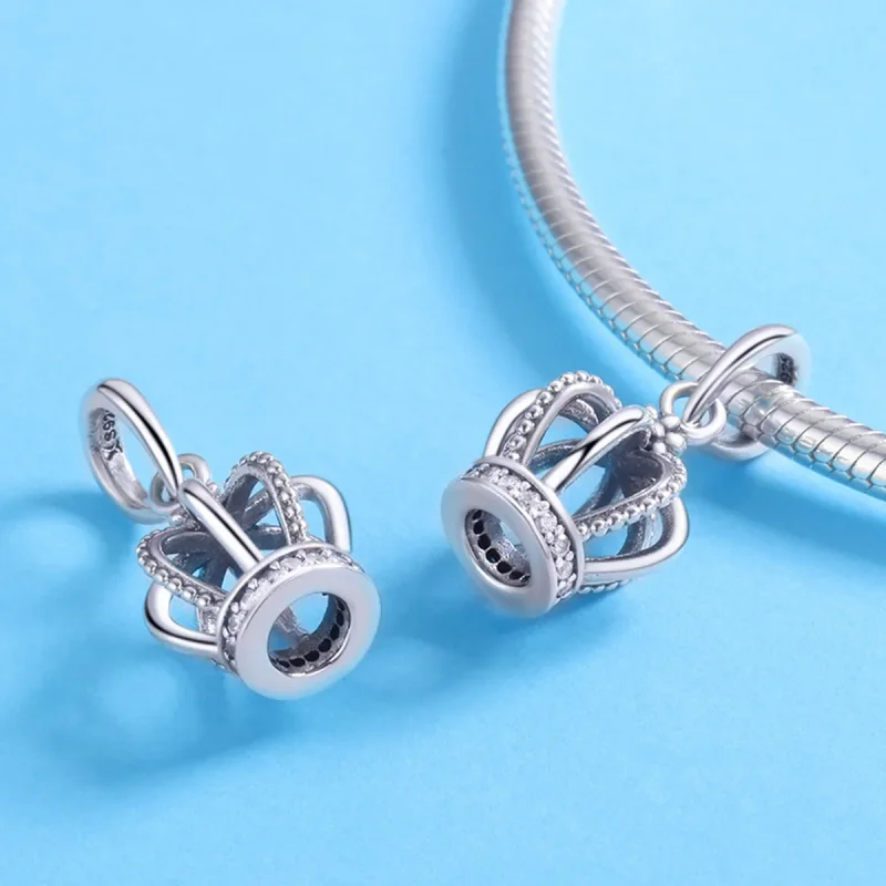 (slika za) Srebrna elegantna viseča krona v stilu Pandora - SCC781 - Ogled 4